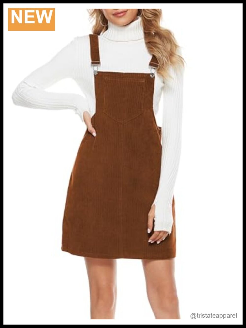 Corduroy Overall Dress Adjustable Straps A-Line Jumper